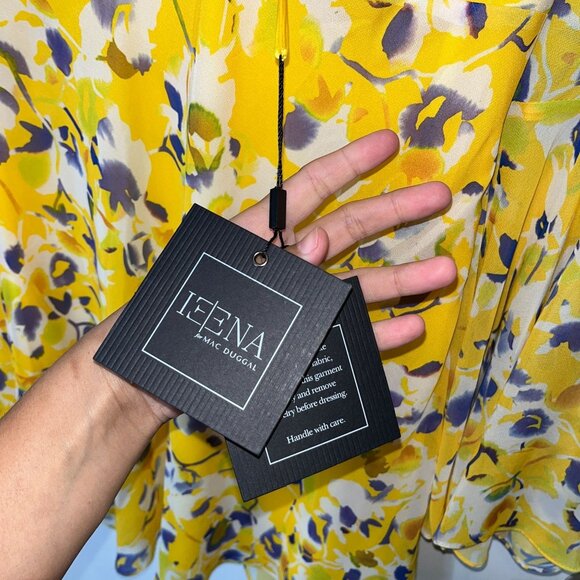 NWT. Ieena for Mac Duggal 70207 Bell Sleeve Floral Print Dress Size 6 - Picture 7 of 13